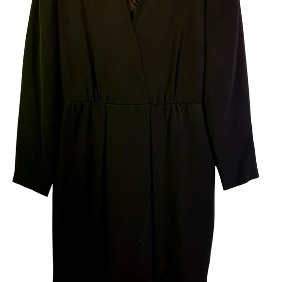 AKIRA Dress 8 Vintage Union Made 100% Silk Scallop V Neckline Midi Hidden Zipper - Picture 5 of 13